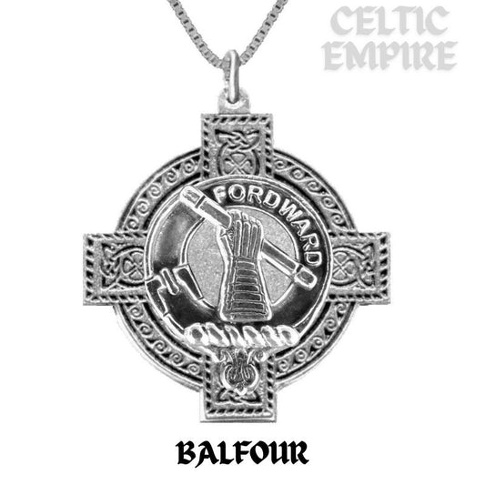 Balfour Family Clan Crest Celtic Cross Pendant Scottish