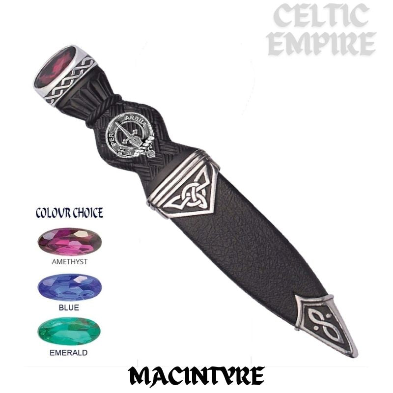 MacIntyre Interlace Family Clan Crest Sgian Dubh, Scottish Knife