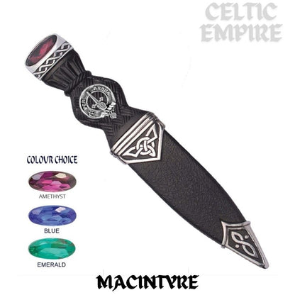 MacIntyre Interlace Family Clan Crest Sgian Dubh, Scottish Knife