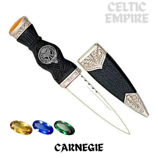 Carnegie Family Clan Crest Sgian Dubh, Scottish Knife