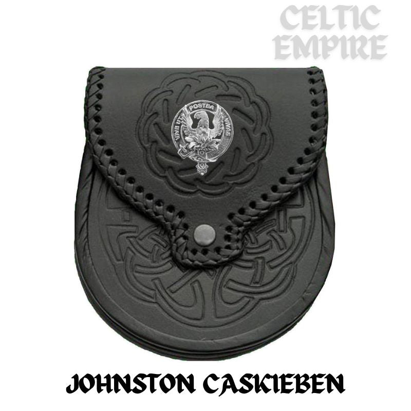 Johnston (Caskieben) Scottish Family Clan Badge Sporran, Leather