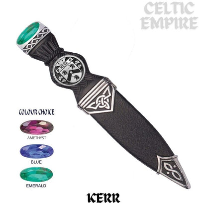 Kerr Interlace Irish Family Clan Disk Coat of Arms Sgian Dubh, Irish Knife ISDCO