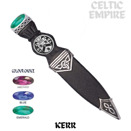Kerr Interlace Irish Family Clan Disk Coat of Arms Sgian Dubh, Irish Knife ISDCO