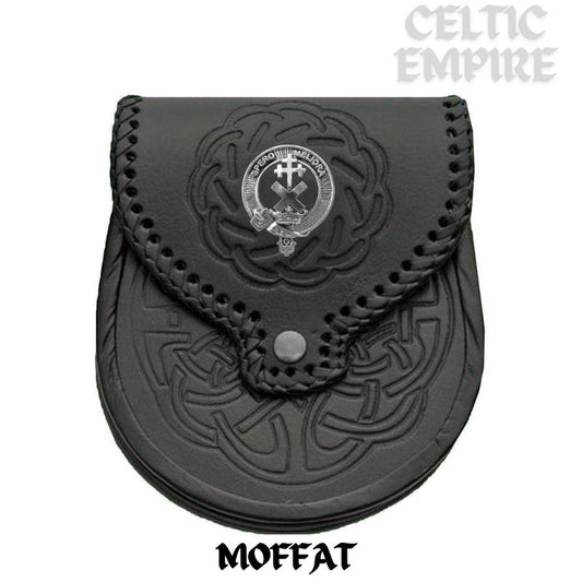 Moffatt Scottish Family Clan Badge Sporran, Leather