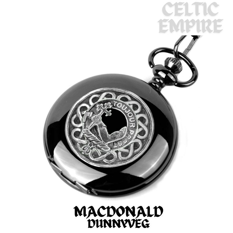 MacDonald Dunnyveg Scottish Family Clan Crest Pocket Watch
