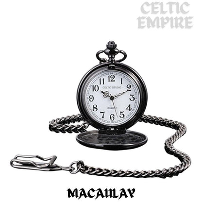 MacAulay Scottish Family Clan Crest Pocket Watch