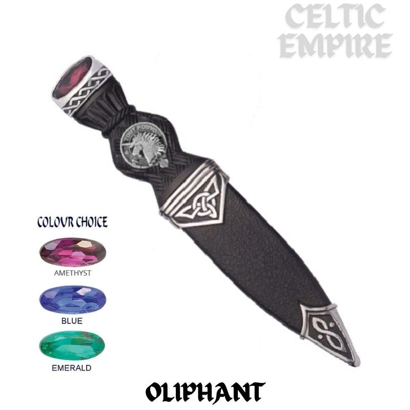 Oliphant Interlace Family Clan Crest Sgian Dubh, Scottish Knife