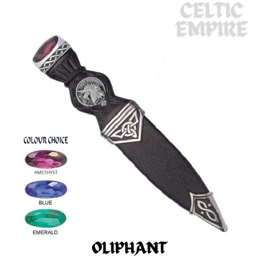 Oliphant Interlace Family Clan Crest Sgian Dubh, Scottish Knife