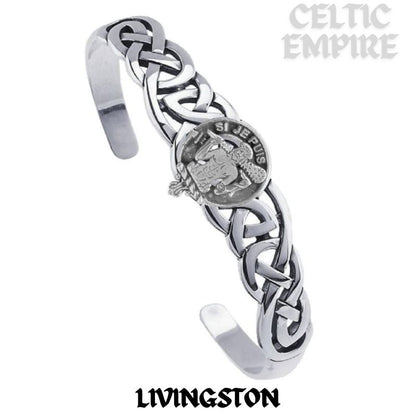 Livingston Family Clan Crest Celtic Cuff Bracelet