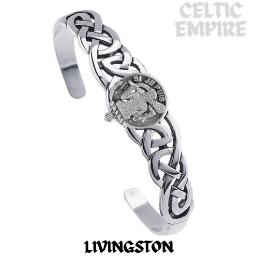 Livingston Family Clan Crest Celtic Cuff Bracelet
