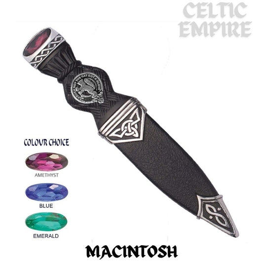 MacIntosh Interlace Family Clan Crest Sgian Dubh, Scottish Knife