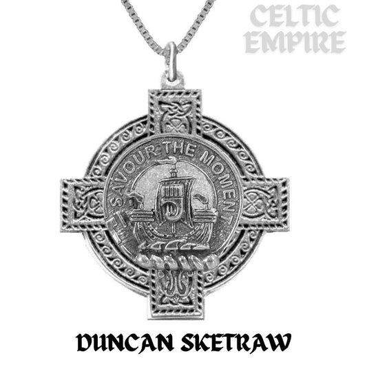 Duncan Sketraw Family Clan Crest Celtic Cross Pendant Scottish
