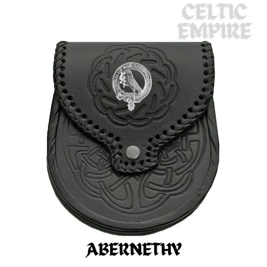 Abernethy Scottish Family Clan Badge Sporran, Leather