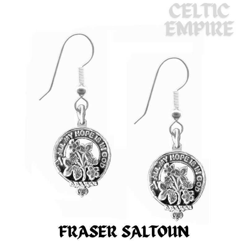 Fraser Saltoun Family Clan Crest Earrings