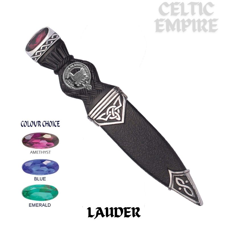 Lauder Interlace Family Clan Crest Sgian Dubh, Scottish Knife