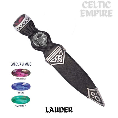 Lauder Interlace Family Clan Crest Sgian Dubh, Scottish Knife