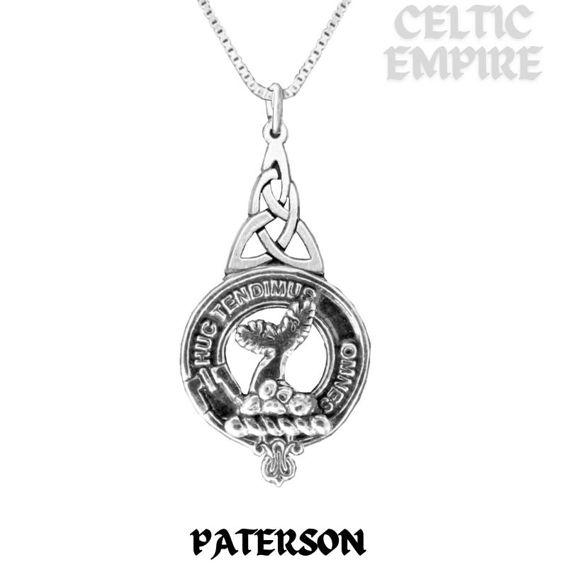 Paterson Family Clan Crest Interlace Drop Pendant