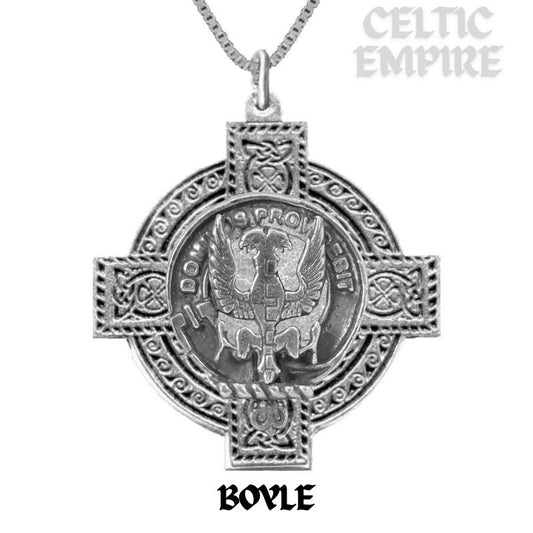 Boyle Family Clan Crest Celtic Cross Pendant Scottish