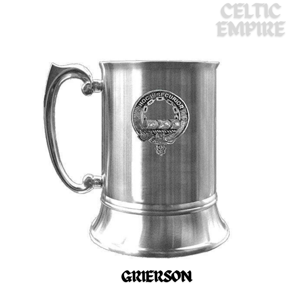Grierson Scottish Family Clan Crest Badge Tankard