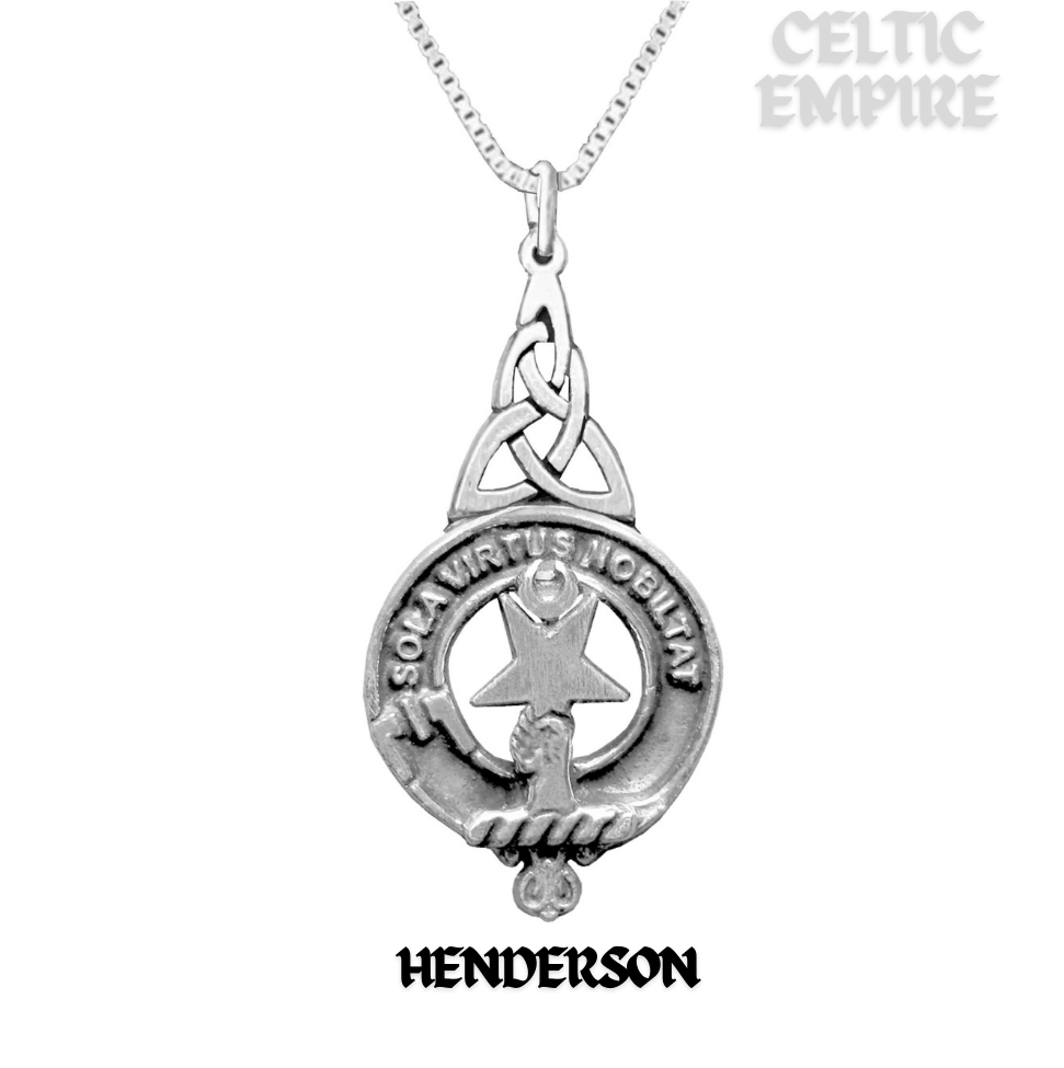 Henderson Family Clan Crest Interlace Drop Pendant