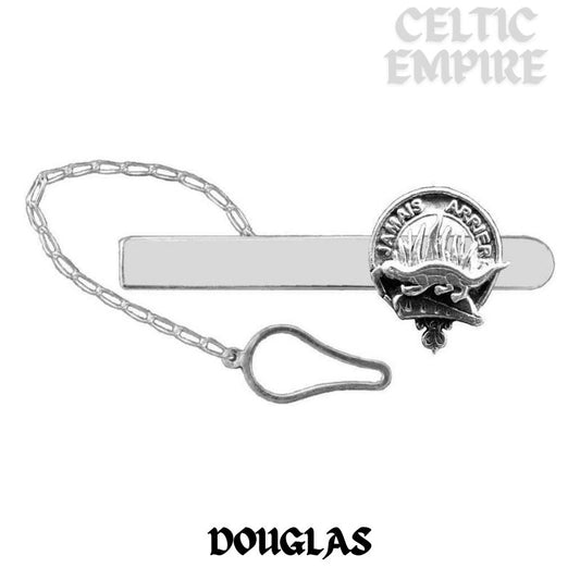 Douglas Family Clan Crest Scottish Button Loop Tie Bar ~ Sterling silver