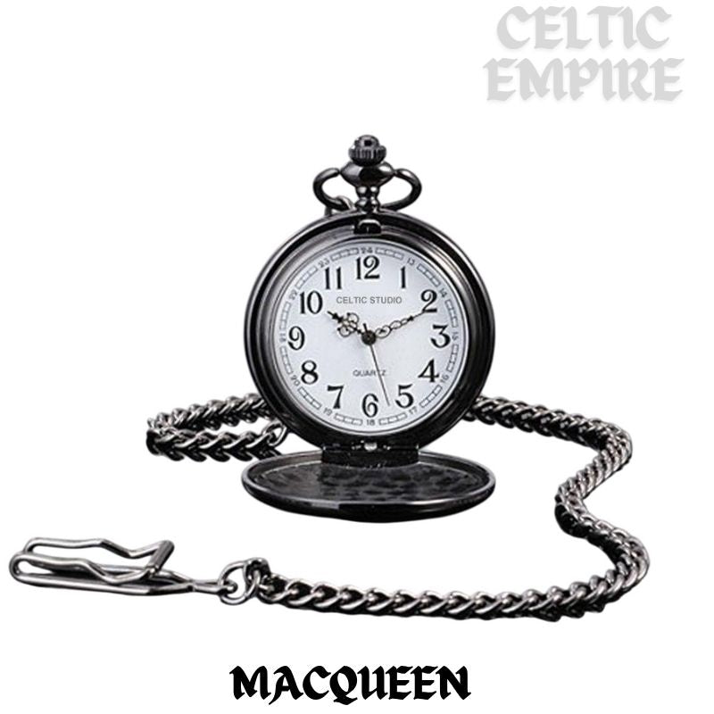 MacQueen Scottish Family Clan Crest Pocket Watch