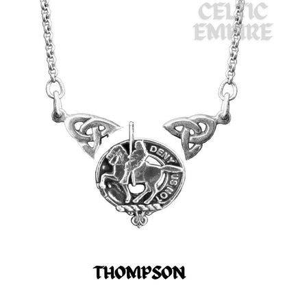 Thompson Family Clan Crest Double Drop Pendant