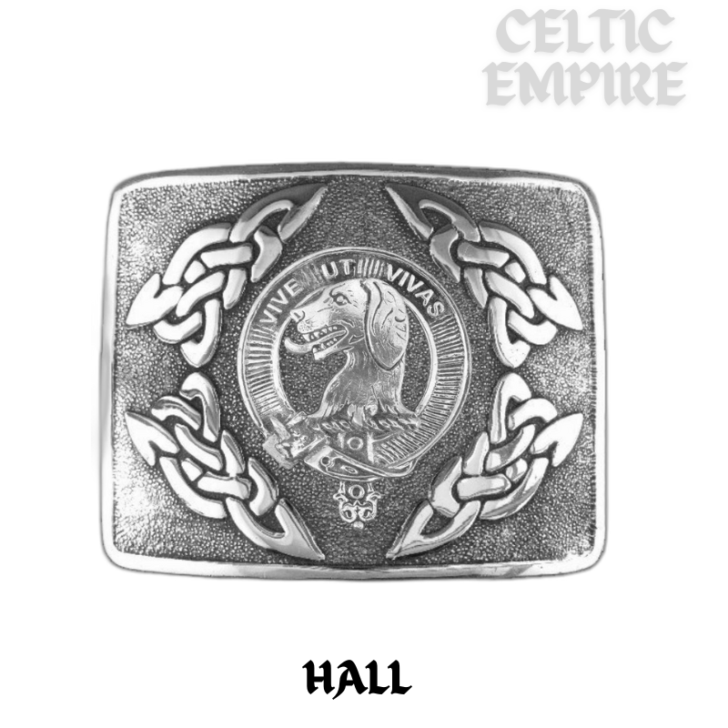 Hall Family Clan Crest Interlace Kilt Belt Buckle