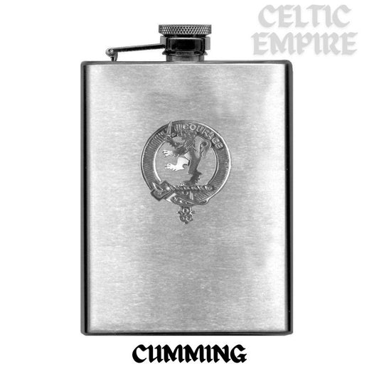 Cumming Family Clan Crest Scottish Badge Flask 8oz