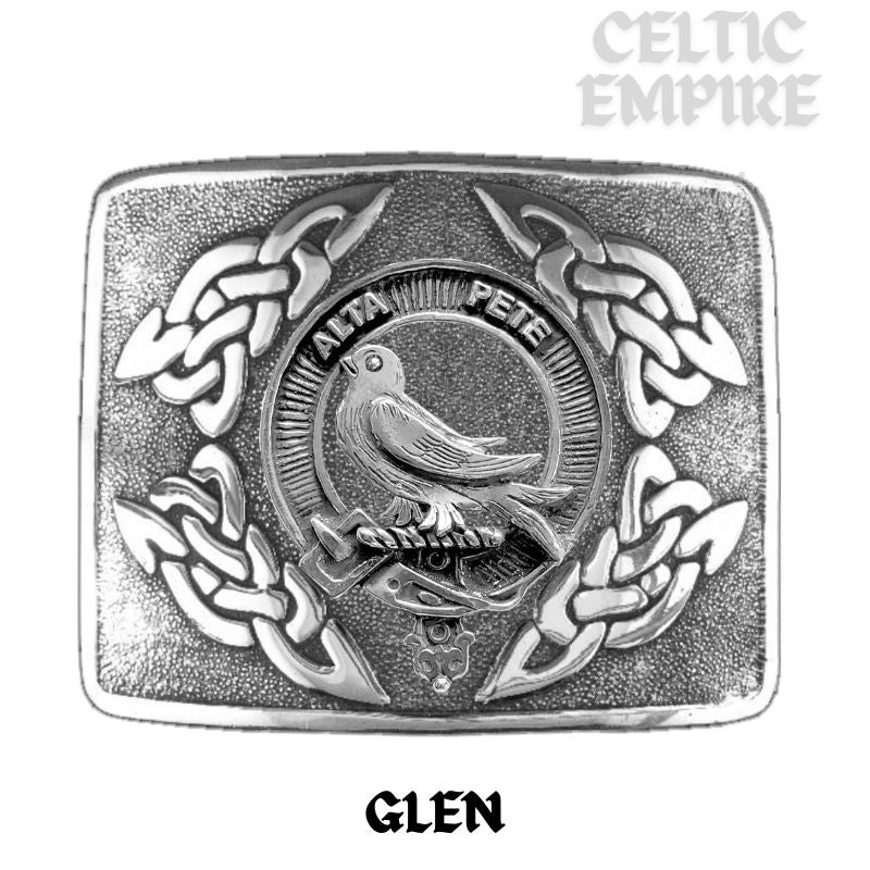 Glen Family Clan Crest Interlace Kilt Belt Buckle