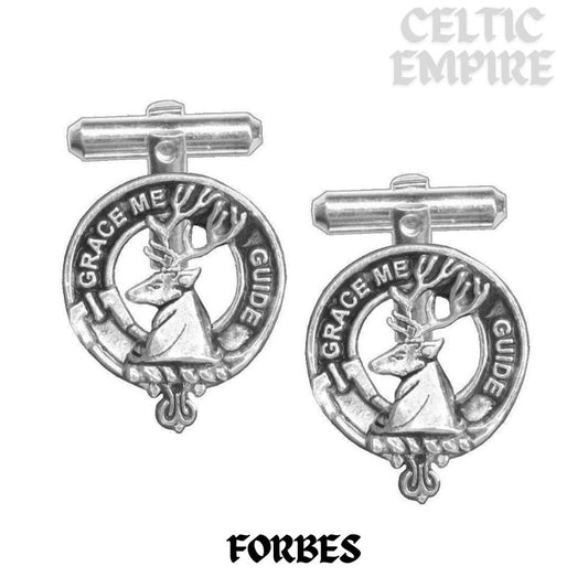 Forbes Family Clan Crest Scottish Cufflinks; Pewter, Sterling Silver and Karat Gold