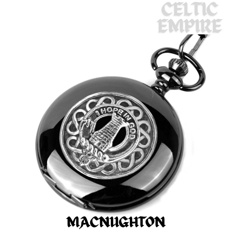 MacNaughton Scottish Family Clan Crest Pocket Watch