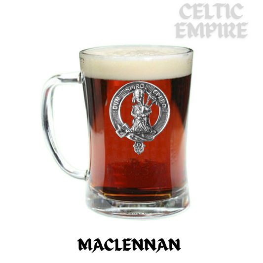 MacLennan Family Clan Crest Badge Glass Beer Mug