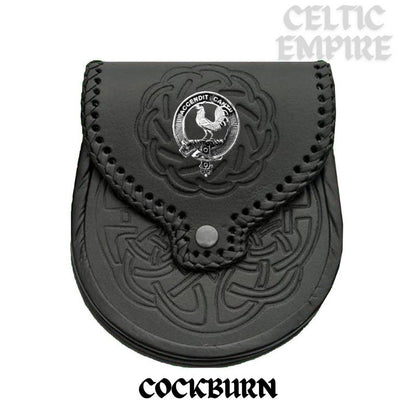 Cockburn Scottish Family Clan Badge Sporran, Leather