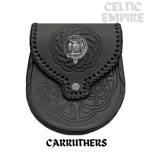 Carruthers Scottish Family Clan Badge Sporran, Leather