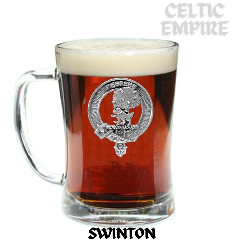 Swinton Family Clan Crest Badge Glass Beer Mug