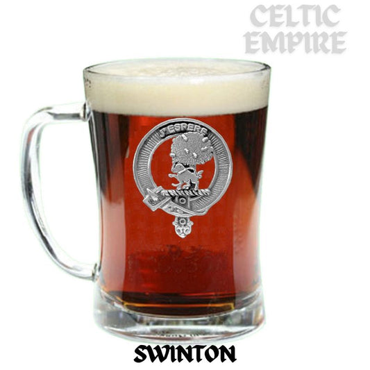 Swinton Family Clan Crest Badge Glass Beer Mug