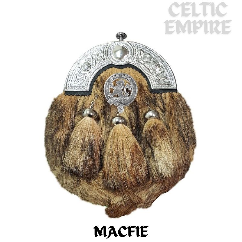 MacFie Scottish Family Clan Crest Badge Dress Fur Sporran