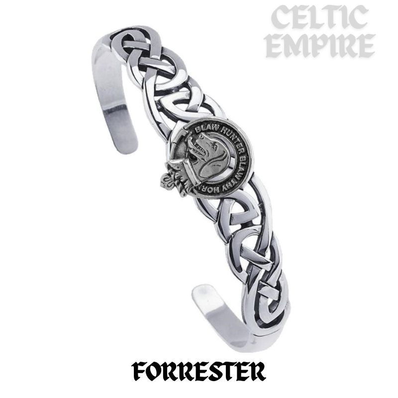 Forrester Family Clan Crest Celtic Cuff Bracelet