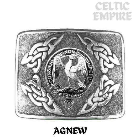 Agnew Family Clan Crest Interlace Kilt Belt Buckle