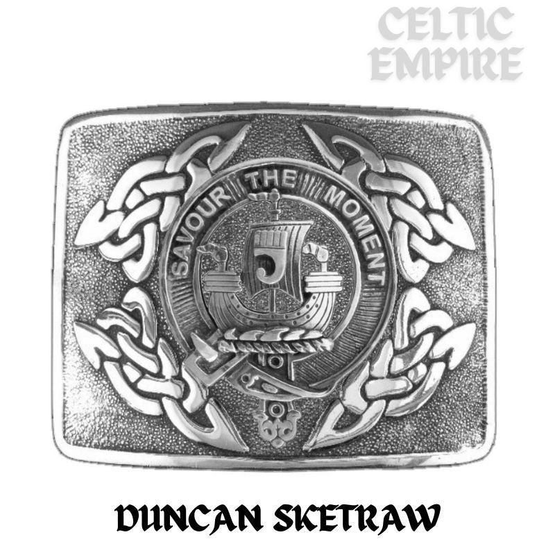 Duncan Sketraw Family Clan Crest Interlace Kilt Belt Buckle