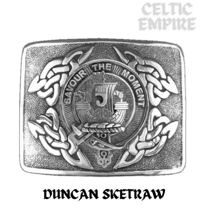Duncan Sketraw Family Clan Crest Interlace Kilt Belt Buckle