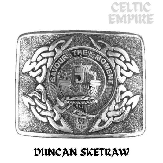 Duncan Sketraw Family Clan Crest Interlace Kilt Belt Buckle