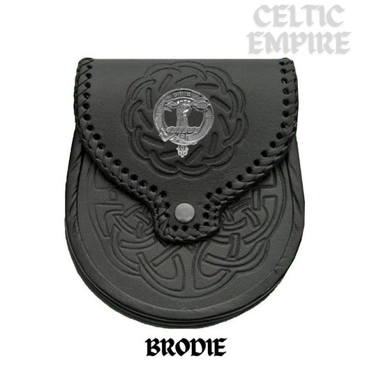 Brodie Scottish Family Clan Badge Sporran, Leather