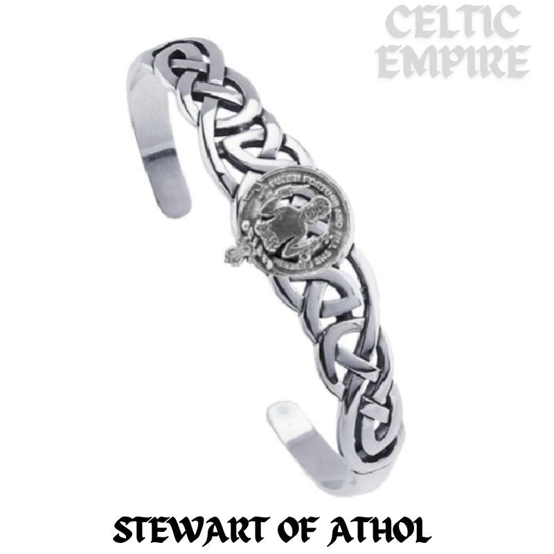 Stewart (Athol) Family Clan Crest Celtic Cuff Bracelet