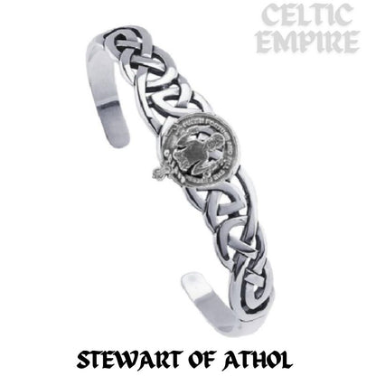 Stewart (Athol) Family Clan Crest Celtic Cuff Bracelet