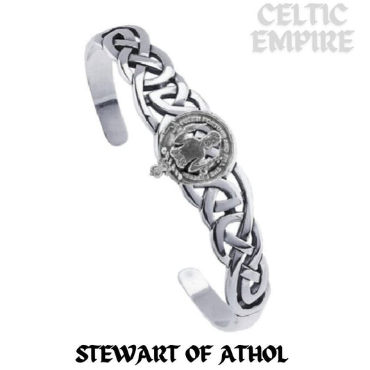 Stewart (Athol) Family Clan Crest Celtic Cuff Bracelet