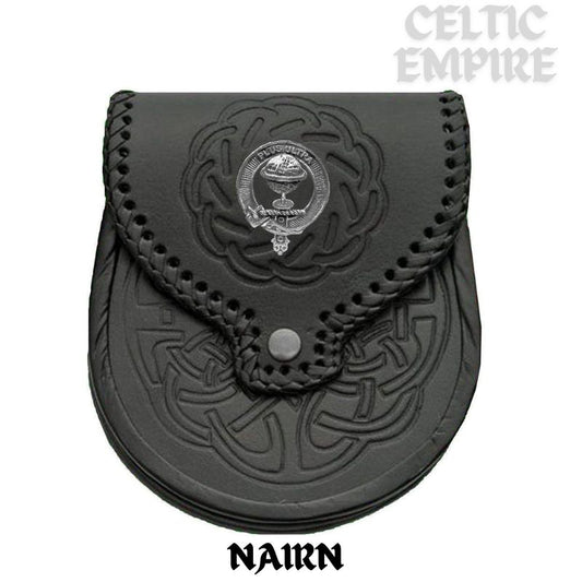 Nairn Scottish Family Clan Badge Sporran, Leather
