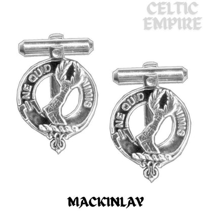 MacKinlay Family Clan Crest Scottish Cufflinks; Pewter, Sterling Silver and Karat Gold