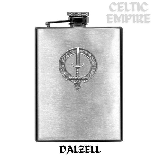 Dalzell Family Clan Crest Scottish Badge Stainless Steel Flask 8oz
